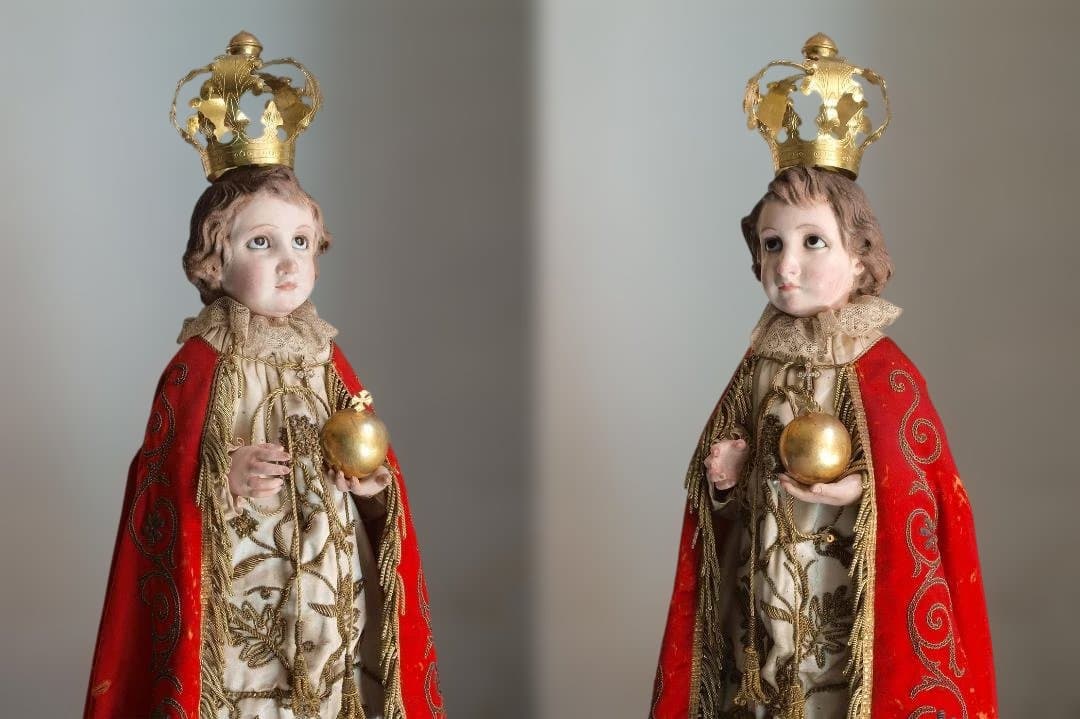 プラハの幼子 少年キリスト像 ケージドール 宗教装飾 聖人像宗教芸術/H606