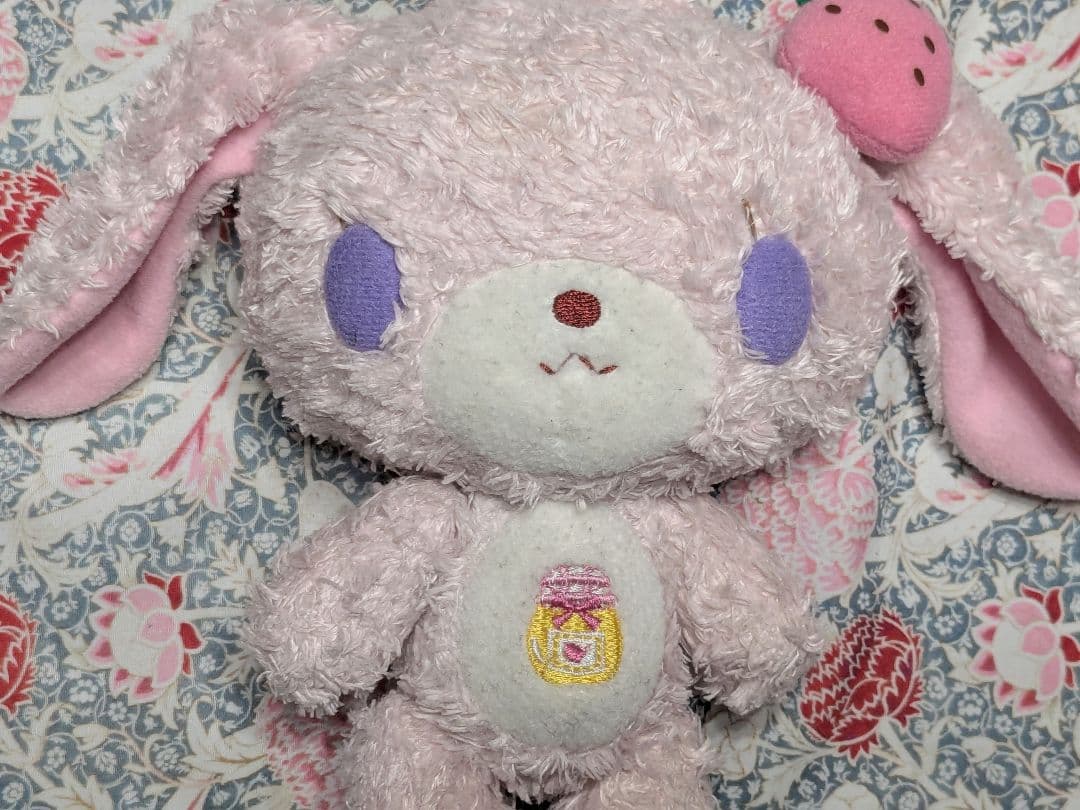 レア　当時品　サンリオ シュガーバニーズ ぬいぐるみ　ストロベリーうさ 刺繍