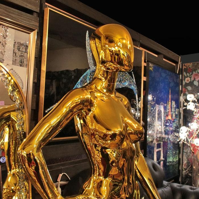 ゴールドメタリックマネキン 人形 ディスプレイ什器 トルソー 143-191