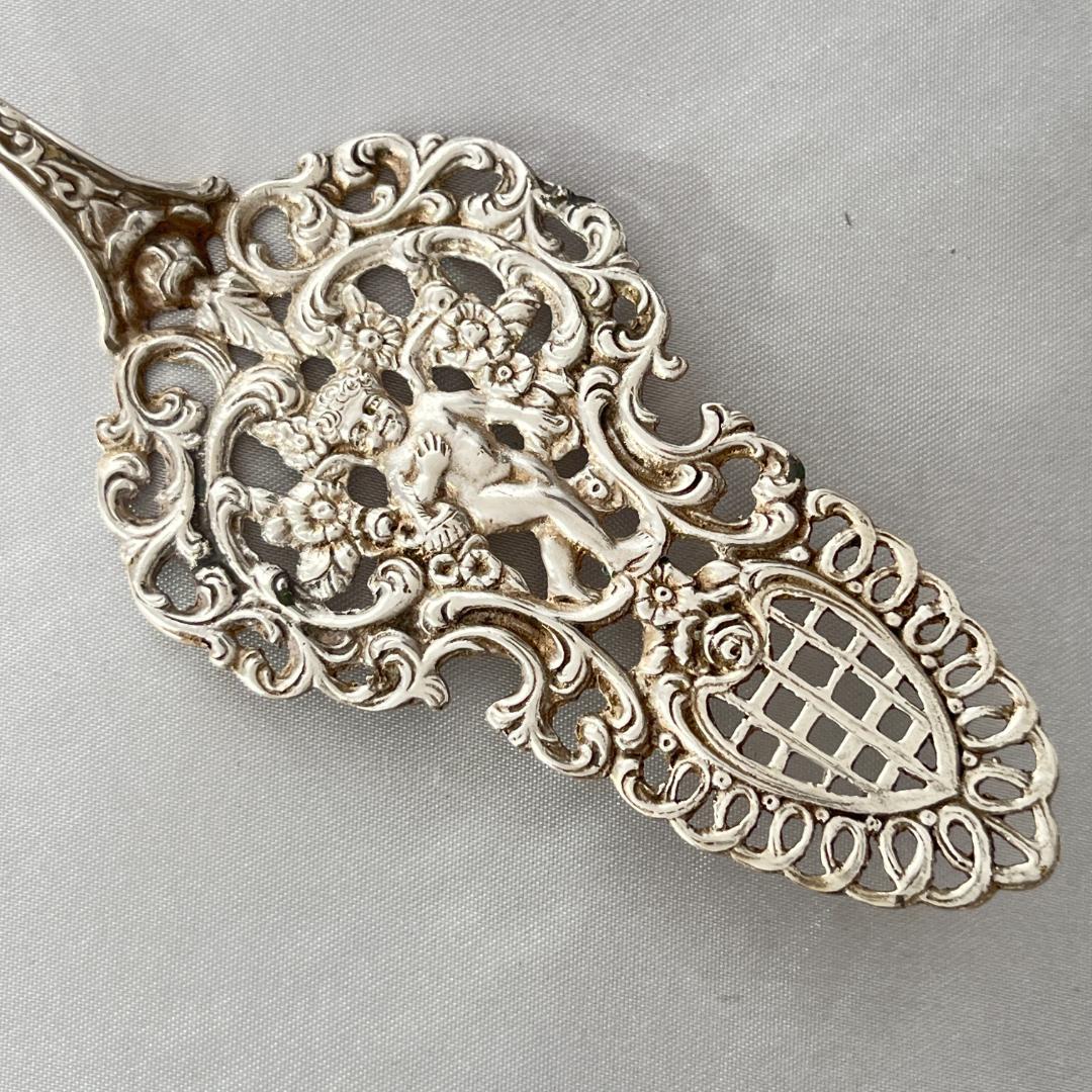 【ドイツ】天使のケーキサーバー【純銀】ヒルデスハイムローズ 　17.5cm