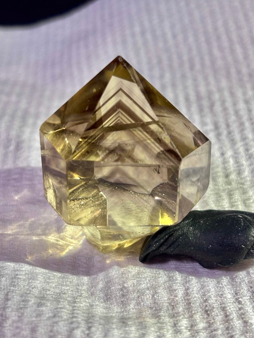 【超希少】天然シトリン 多重ファントム 非加熱 セプタークォーツ ポイント