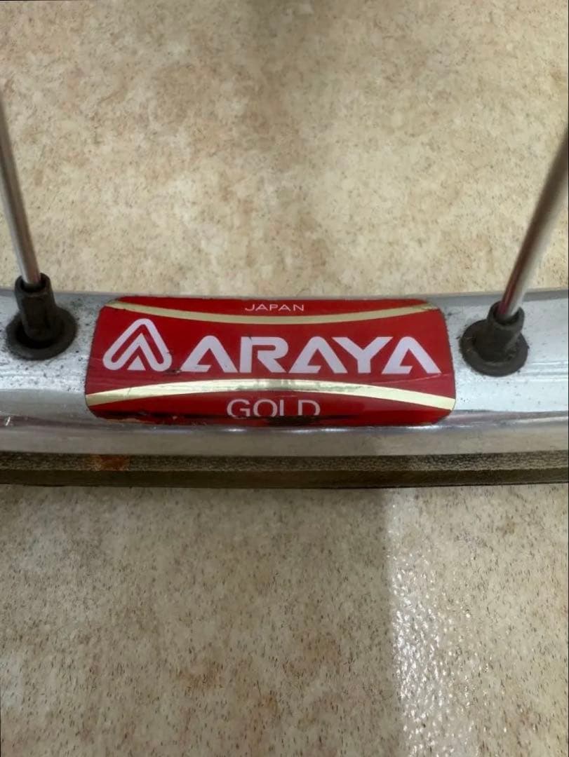 競輪 完組ホイール後輪 SUZUE PROMAXハブ・アラヤGOLDリム