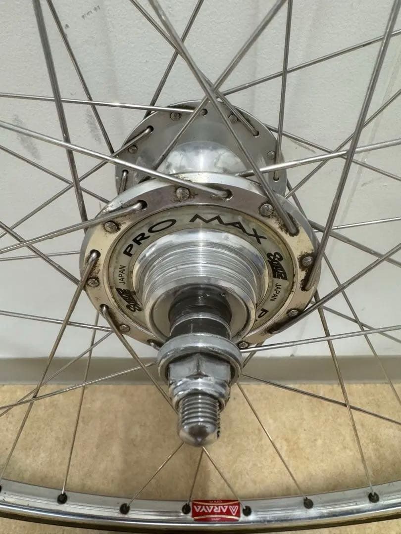 競輪 完組ホイール後輪 SUZUE PROMAXハブ・アラヤGOLDリム