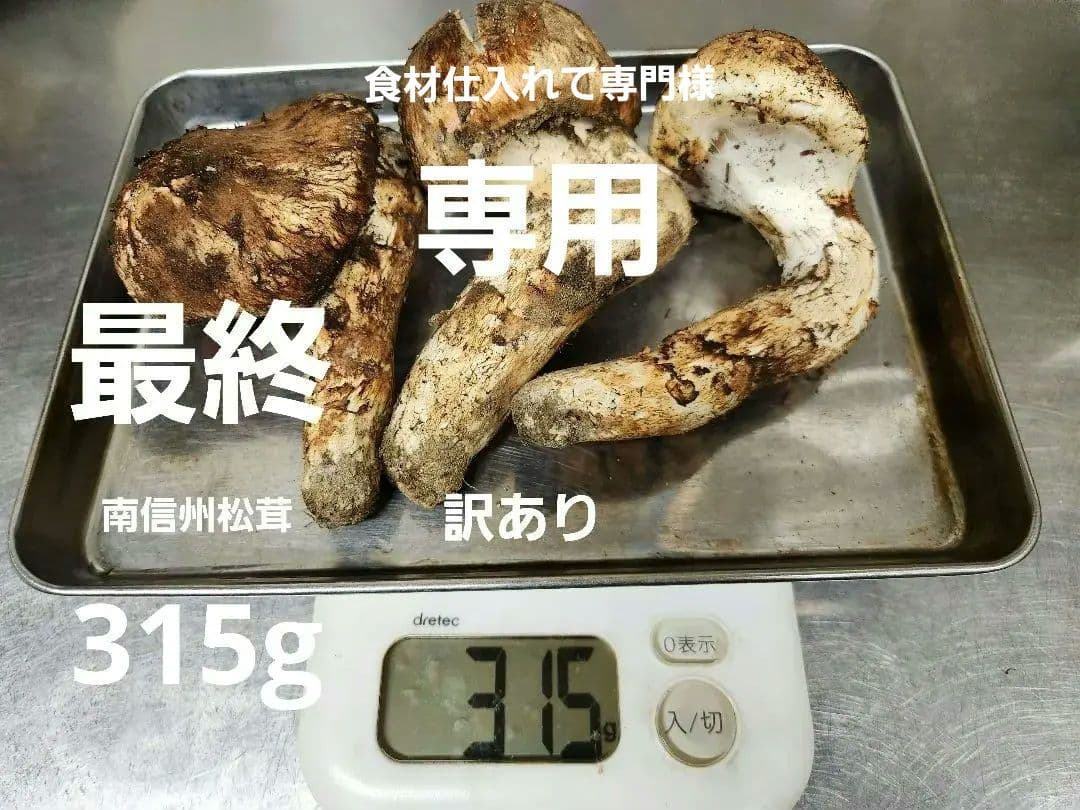 食材仕入れ専門　南信州松茸　曲がり　 315g　最終