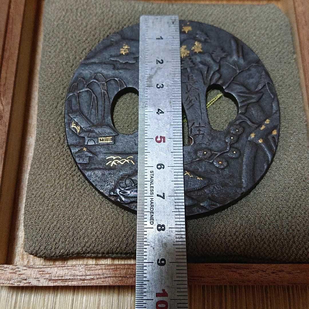 【在銘作】長州住友風作　山村図鐔