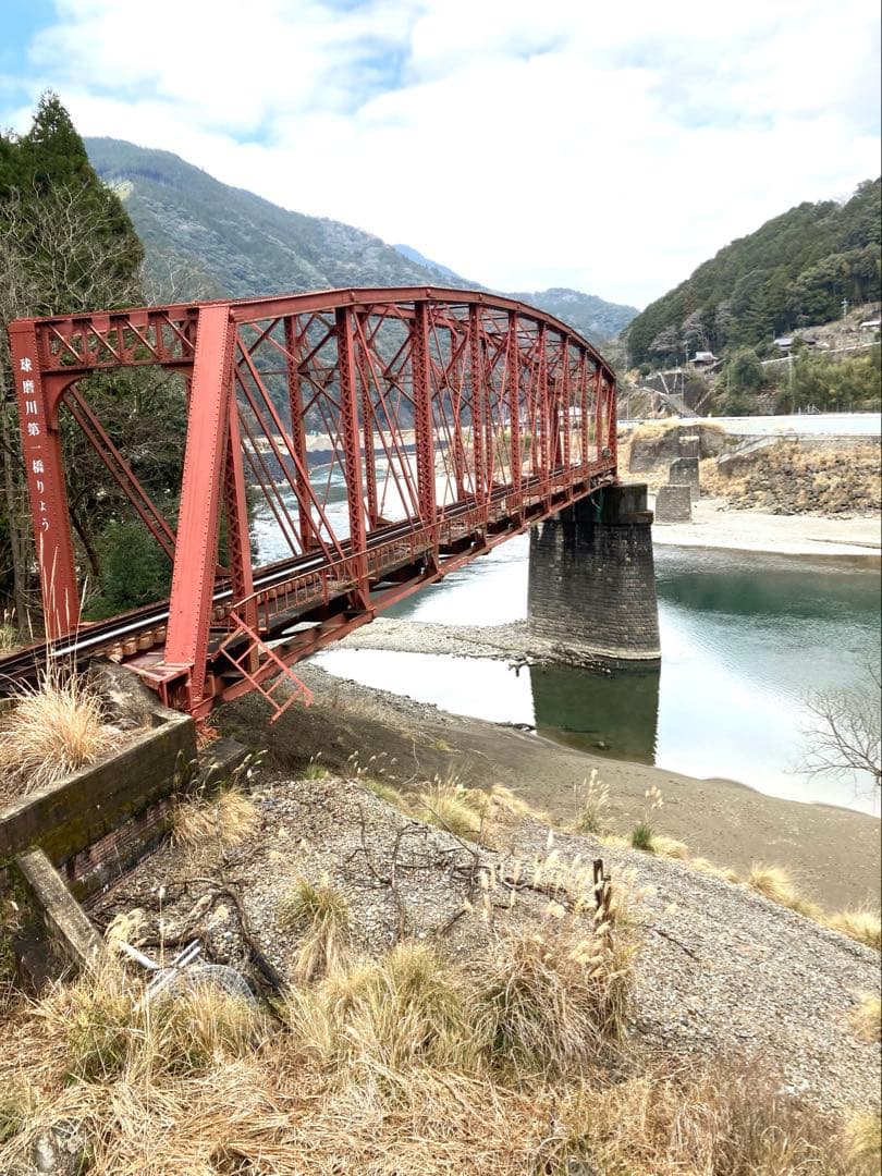 球磨川第一橋梁　鉄道橋の建設 モノクロ写真 ②