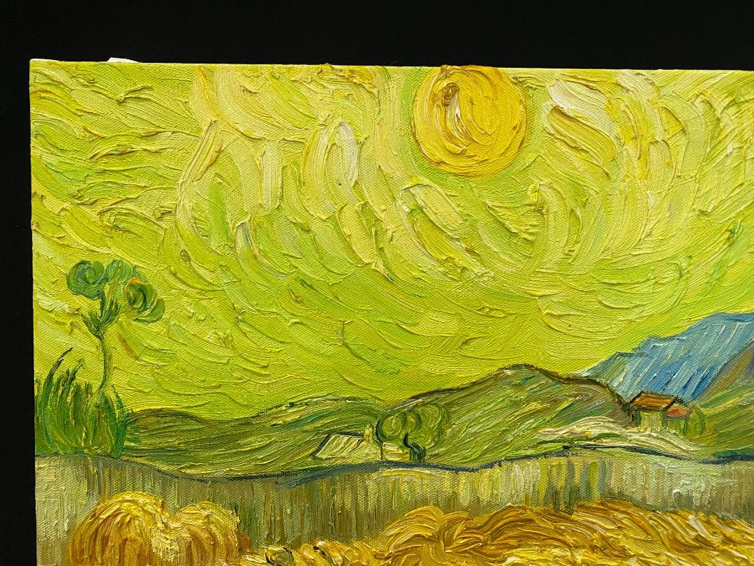 フィンセント・ファン・ゴッホ『刈り入れをする人のいる麦畑』複製画　手描き　摸写⑬