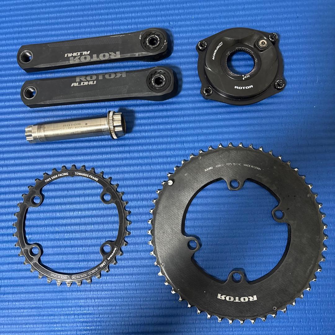 ROTOR 24mm軸クランクセット170mm 52-36T パワーメーター付き