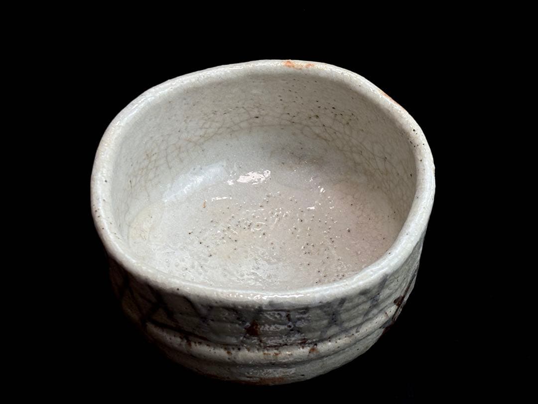 時代物 ねずみ志野【早川春泰】 作 茶碗 茶道具 共箱R811138
