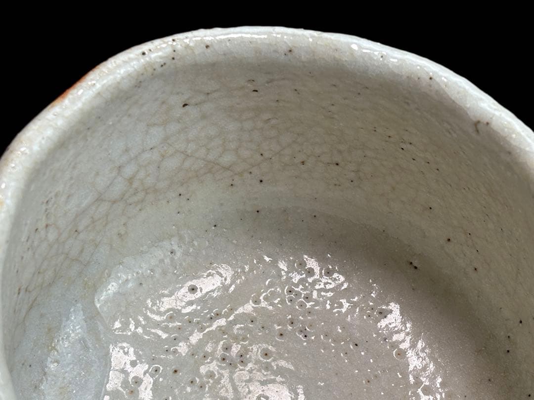 時代物 ねずみ志野【早川春泰】 作 茶碗 茶道具 共箱R811138