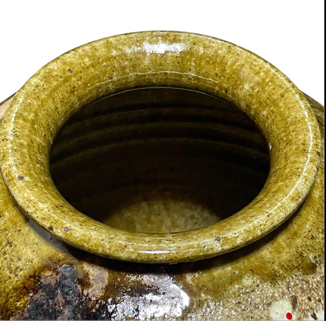 共箱付 名品 企救焼 清水窯 初代 熊谷光峯作 花瓶 壺 土味と梅文様の力作