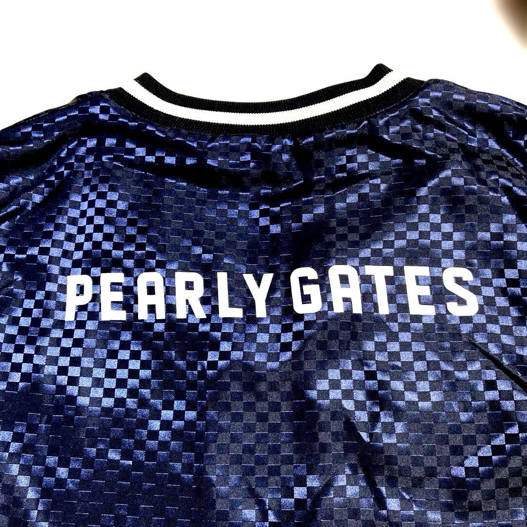 【極美品】パーリーゲイツゴルフ　リバーシブル ベスト サイズ5 濃紺 柄黒ニット