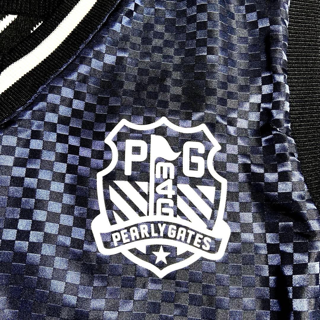 【極美品】パーリーゲイツゴルフ　リバーシブル ベスト サイズ5 濃紺 柄黒ニット