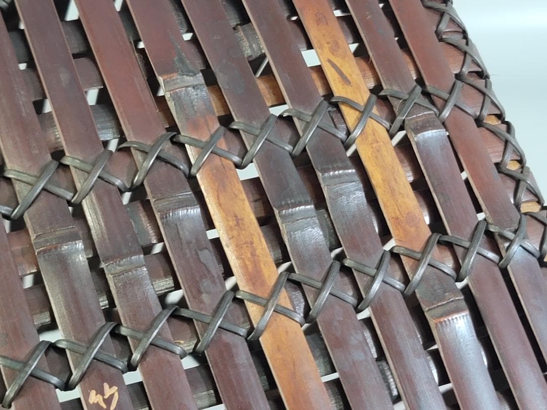 東山麓 東竹園斎作 煤竹網 四方形花籠 共箱 美品 DT606