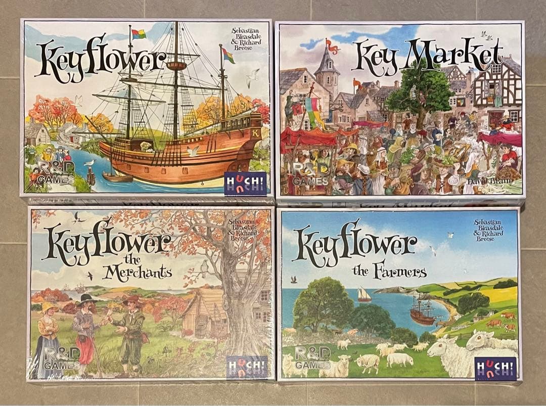 キーフラワー　基本＋　拡張2つ(農夫たち、商人たち) キーマーケット　4点セット