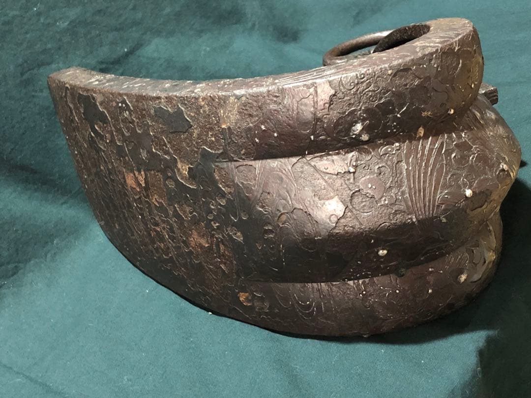 鎧　鉄製　象嵌　馬具　時代物　アンティーク　インテリア　置物