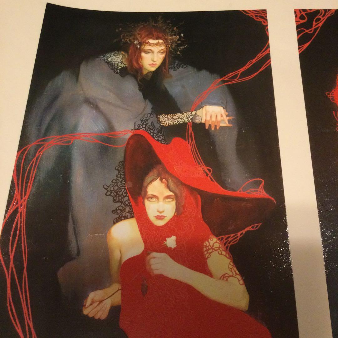 女性のポスター、サイン付き、シリアル番号付き