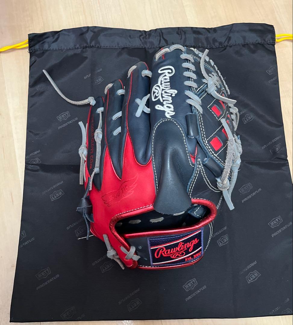 Rawlings 軟式グローブ 右投げ 黒赤　値段交渉可！