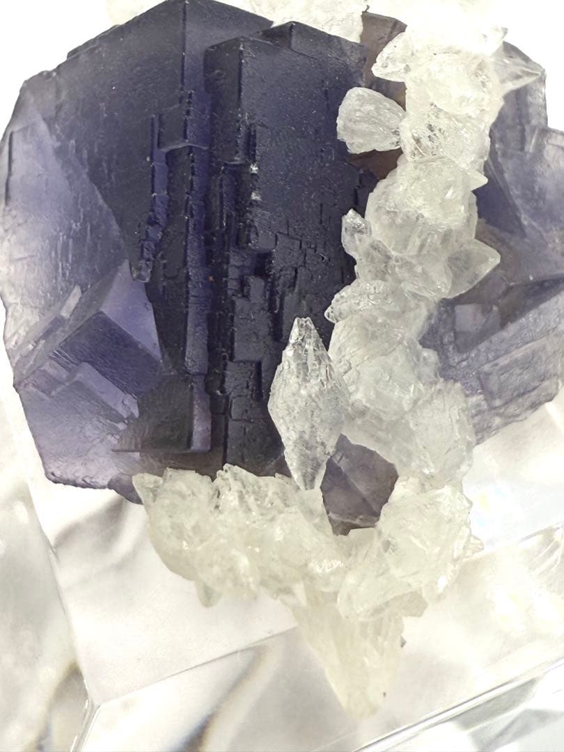 フローライト　犬牙カルサイト　共生　蛍石　原石　鉱物　標本　天然石