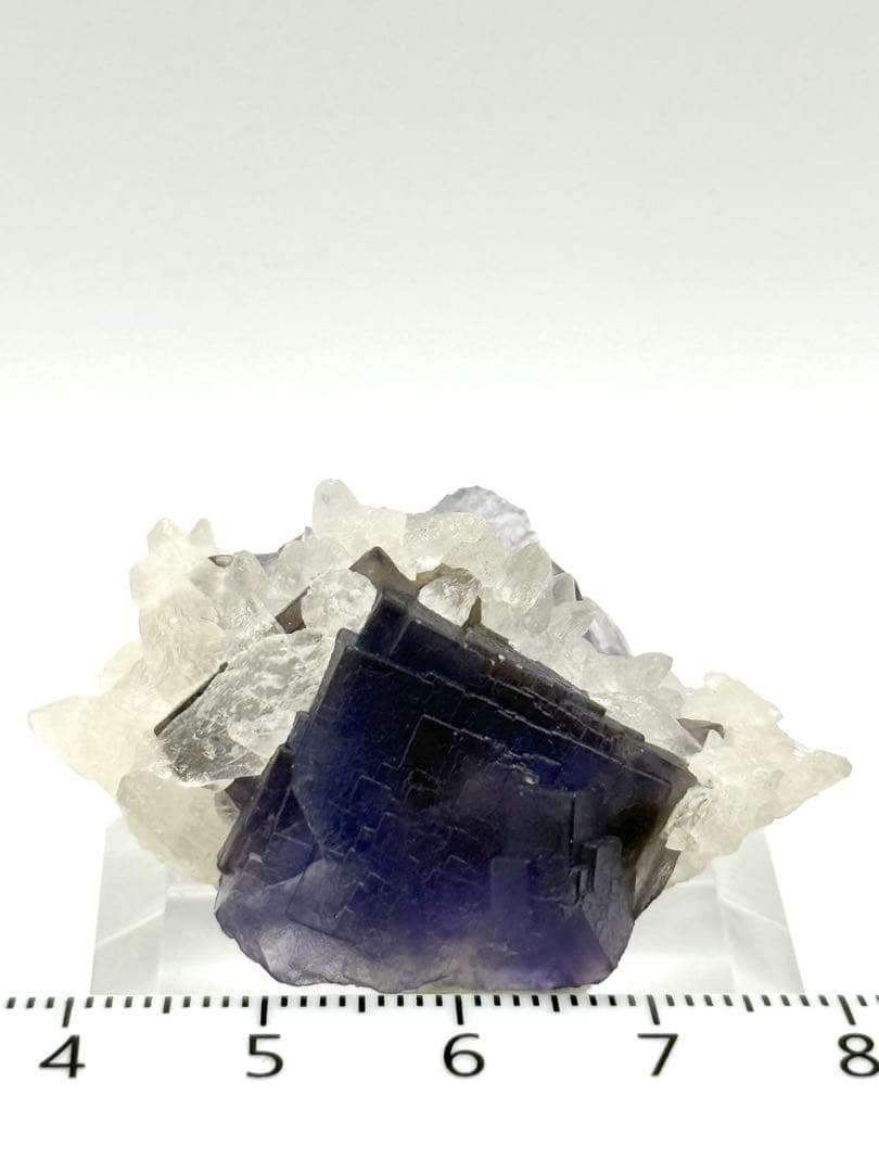 フローライト　犬牙カルサイト　共生　蛍石　原石　鉱物　標本　天然石