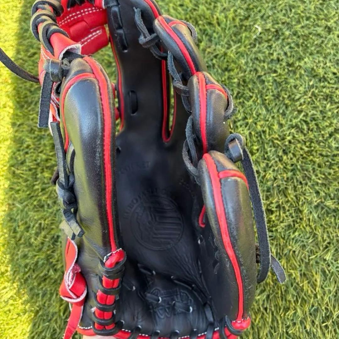 久保田スラッガー　久保田Slugger 軟式グローブ 黒/赤