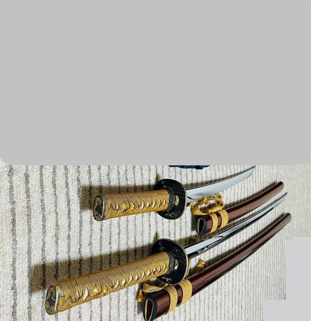 模造刀 日本刀 武具 刀剣 居合刀 2本セット 刀剣 太刀 脇差（C03）