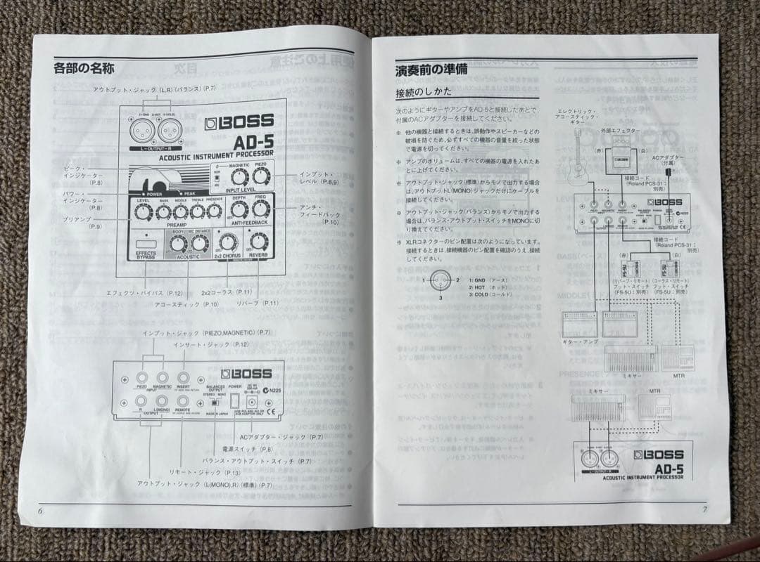 BOSS AD-5 アコースティック楽器プロセッサー
