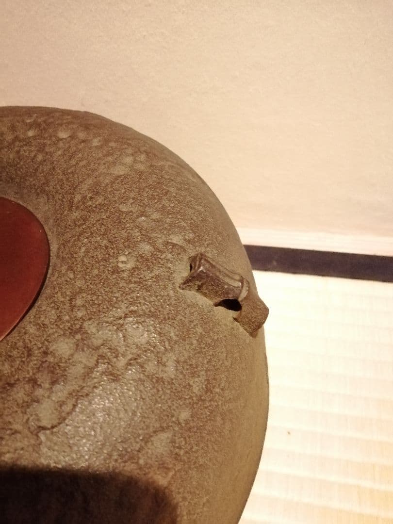 【茶事具】釜師浄栄　柏釜　茶釜　釜400