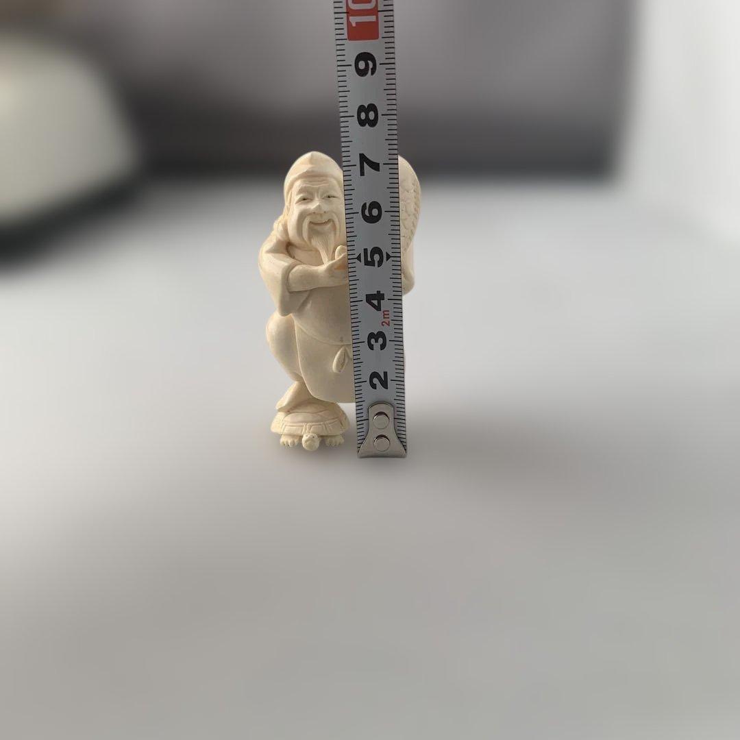 【詳細不明】時代物　置物　魚を担ぐ男