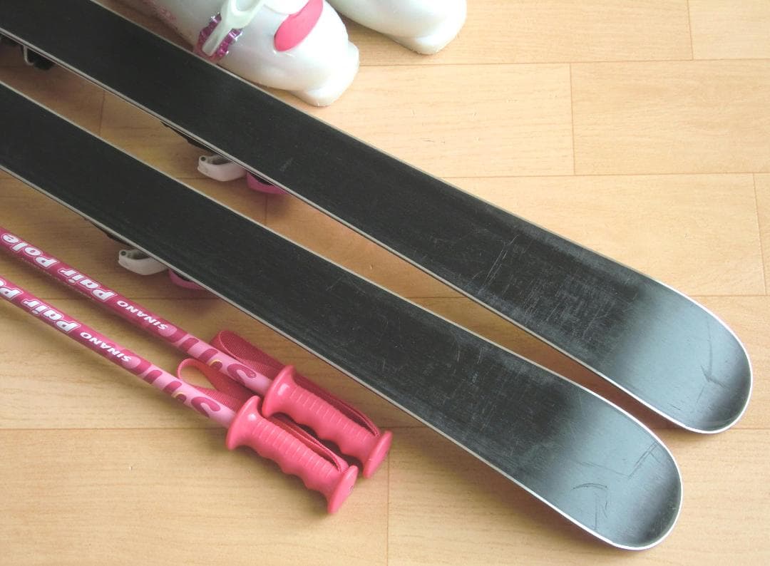 ■■送料無料■KAZAMA■子供用スキーフルセット■板106靴21■WAX済■■