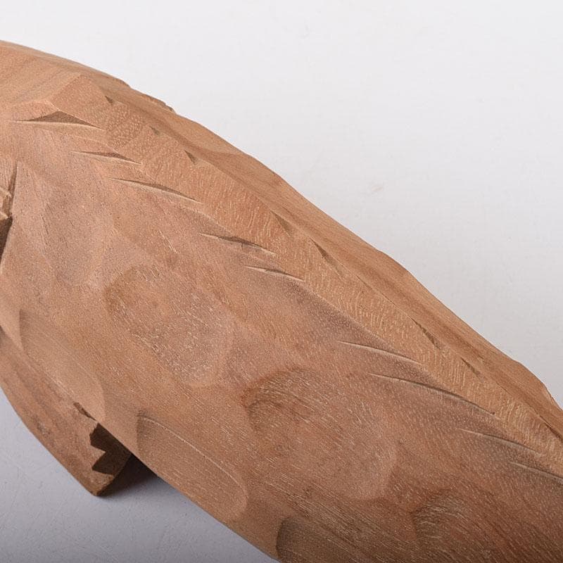 井波彫刻　人間国宝　横山一夢作　木彫　鯉　共箱　C　8156