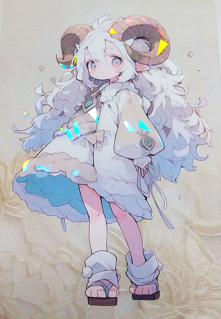 廃盤品✩J790＃白羊座-茉莉(贝壳光)銀河絵日切り売り海外人物女の子AIマステ