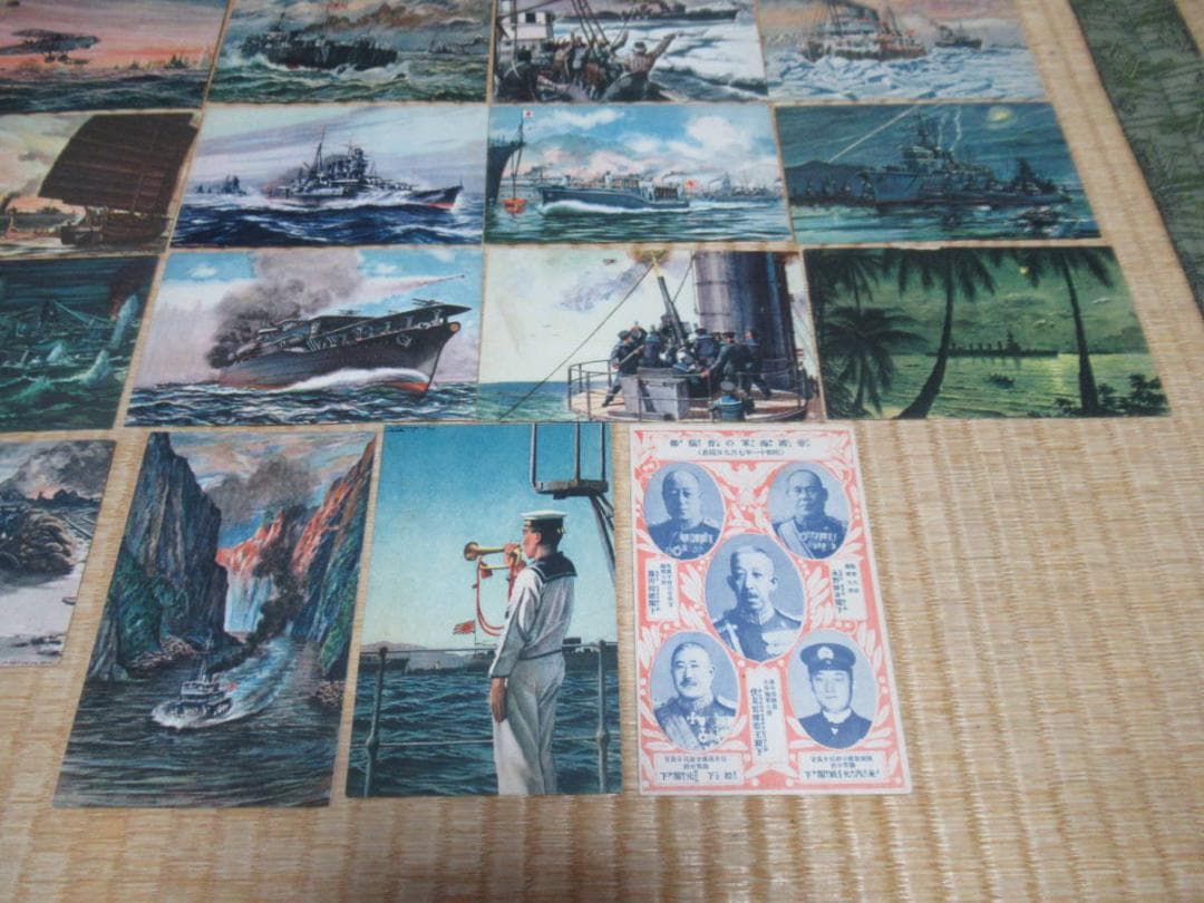 ◆美品 昭和初期発行◆附録 少年倶楽部絵はがき30枚 帝国海軍 柳田謙吉画