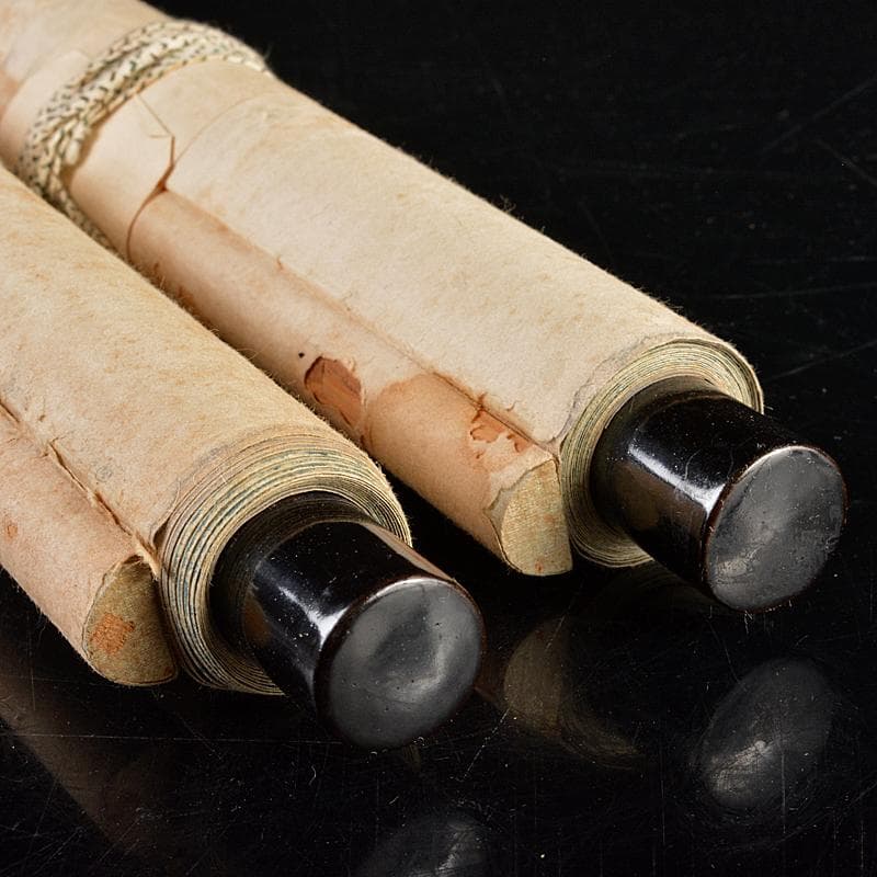 掛軸　水墨画　髑髏　骸骨画　在銘　二点まとめて　V　R5745