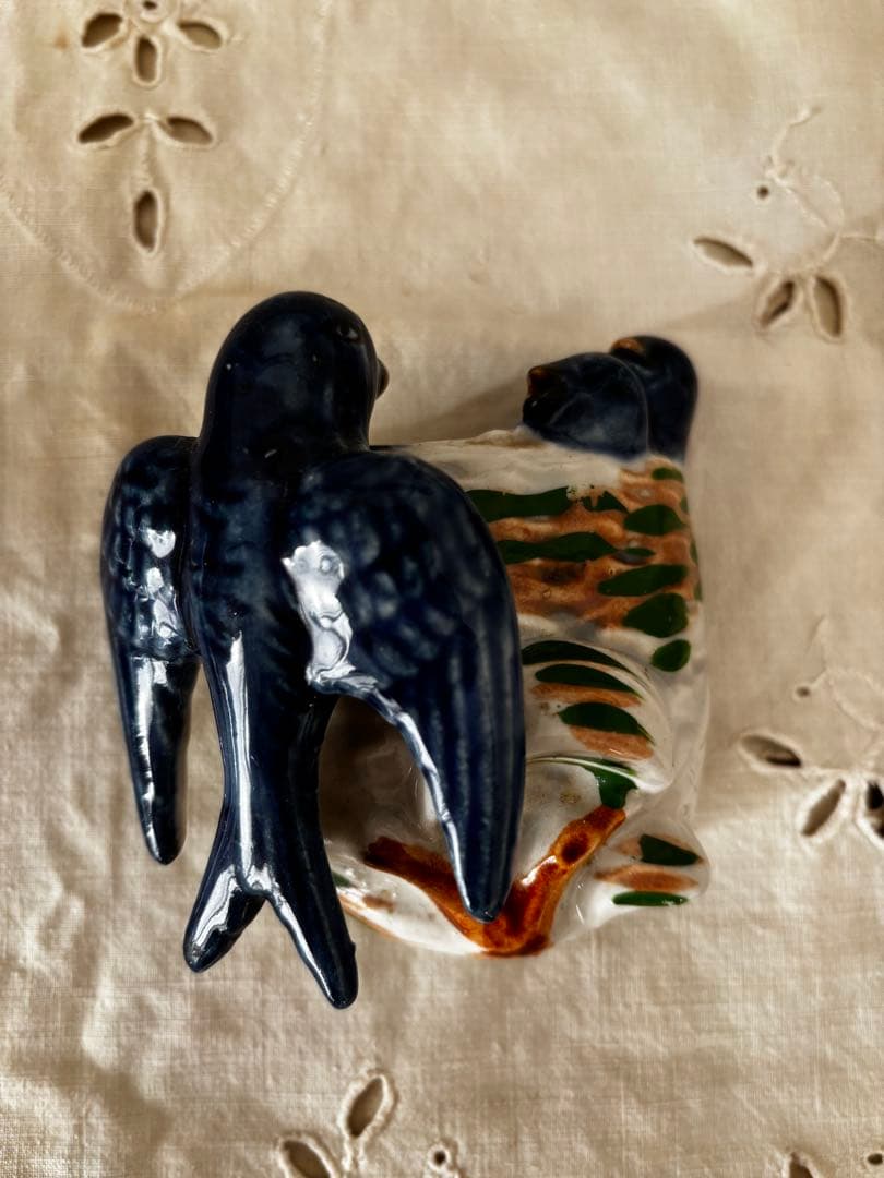 ツバメの巣　陶器　壁掛け　ブロカント　蚤の市