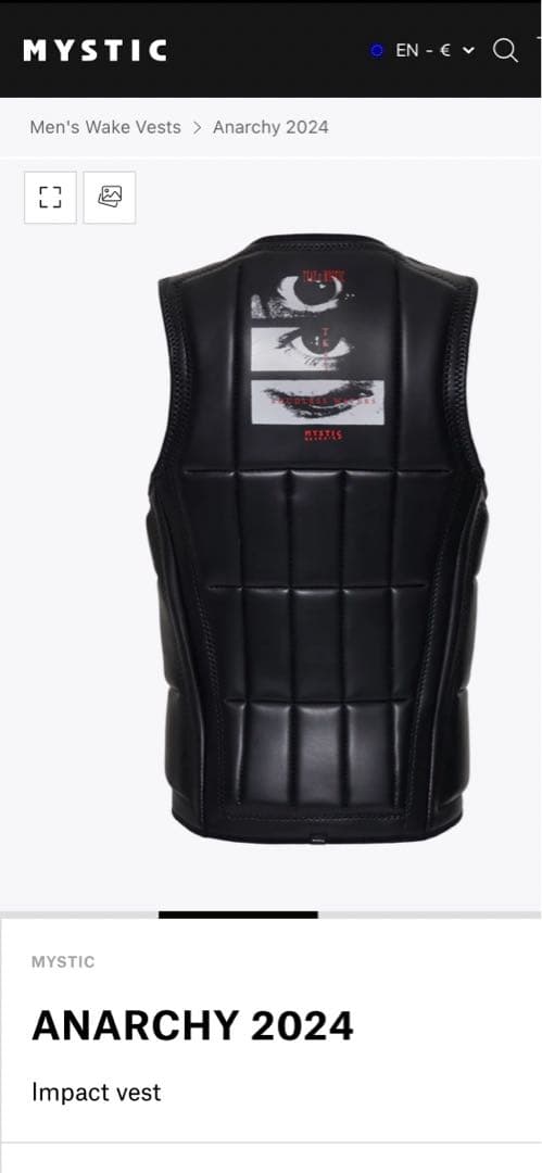 【新品未使用】MYSTIC ブラック ウェットベスト L