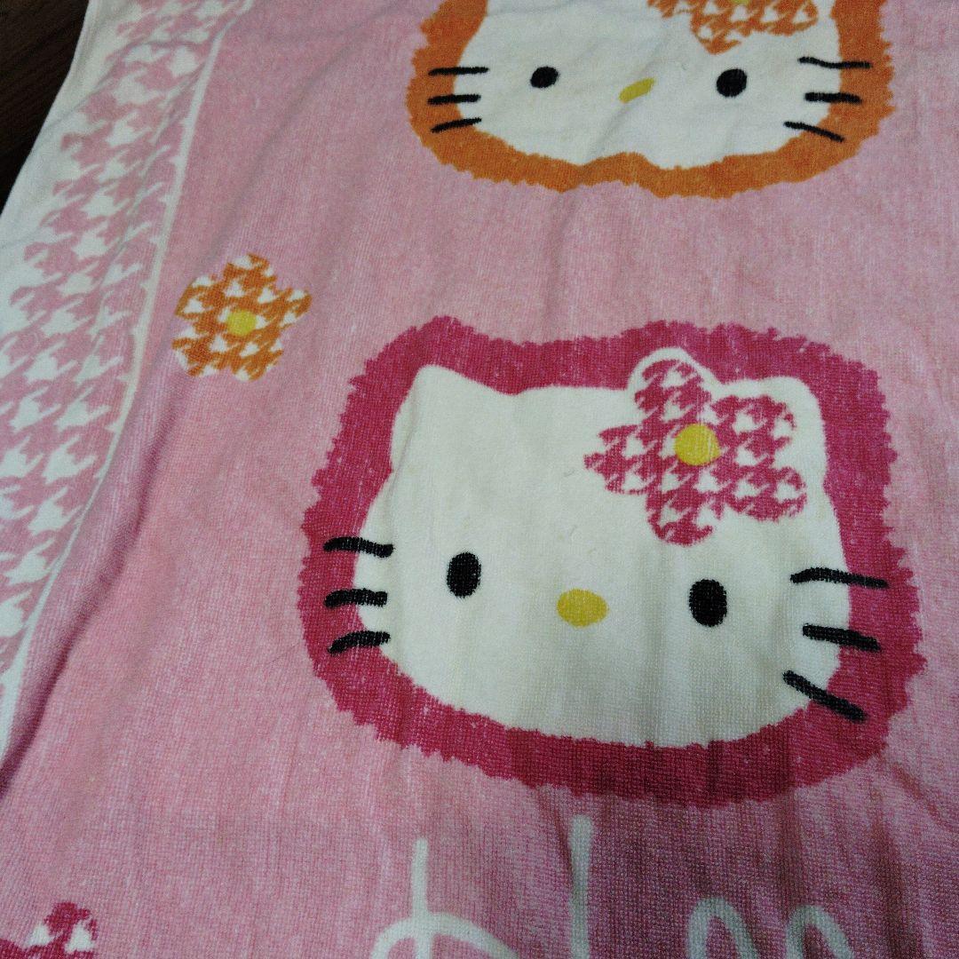 希少　キティちゃん　ハローキティ タオルケット　カオハナハナ　千鳥格子　当時物