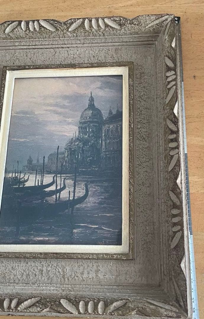 鈴木政輝 「ベニス」 油彩画 額装　昭和の絵画