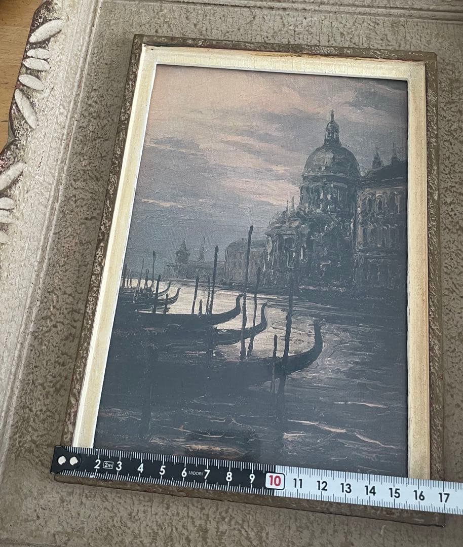 鈴木政輝 「ベニス」 油彩画 額装　昭和の絵画