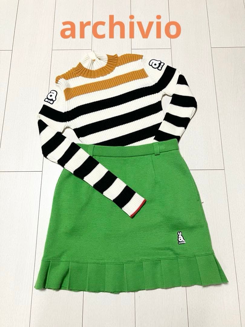 (美品)アルチビオarchivio ニットハイネック・スカート サイズ38