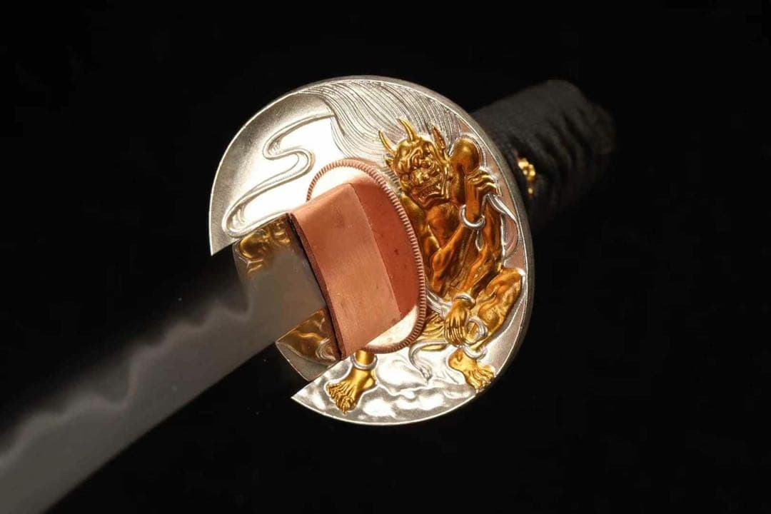 脇差「鎏金夜叉」 刀装具 模擬刀 日本刀 模造刀 鑑賞用 武具 舞踊刀