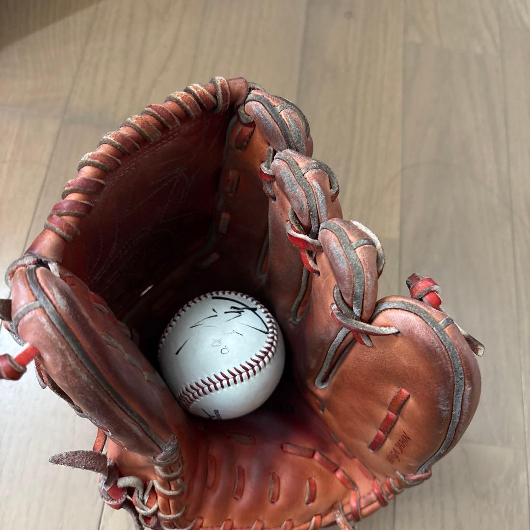 硬式野球グローブ 赤色 ミズノプロ