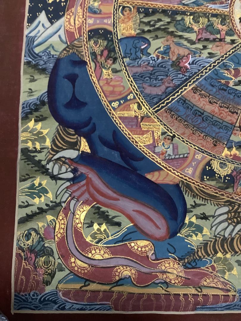 《 チベット密教　新品　1点物 》 手描き　曼荼羅　仏陀　六道輪廻　仏教　c7