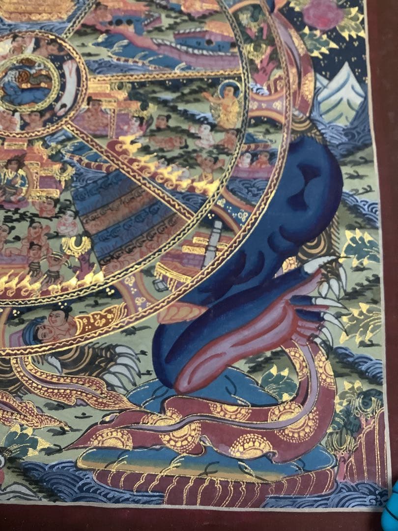 《 チベット密教　新品　1点物 》 手描き　曼荼羅　仏陀　六道輪廻　仏教　c7