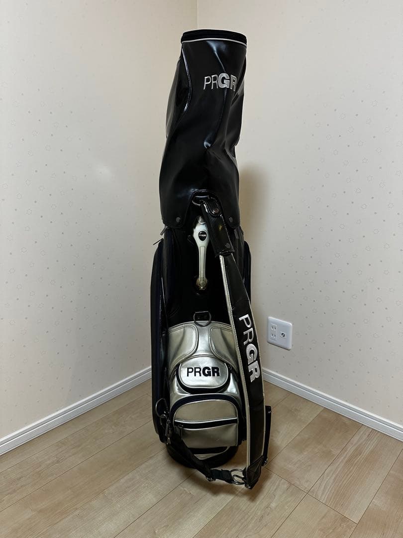 PRGR キャディバッグ ブラック/ホワイト