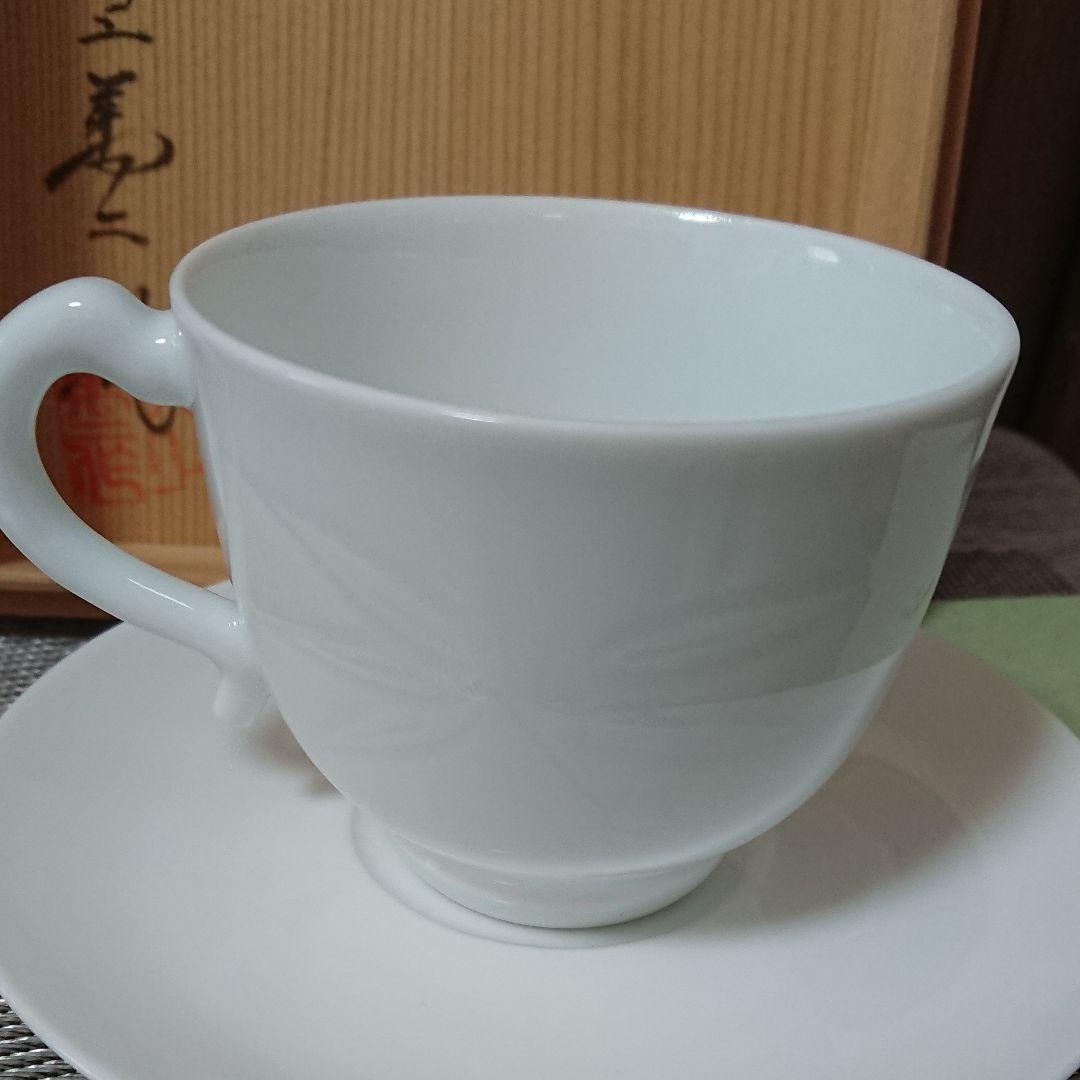 人間国宝　故井上萬二作コーヒー碗皿