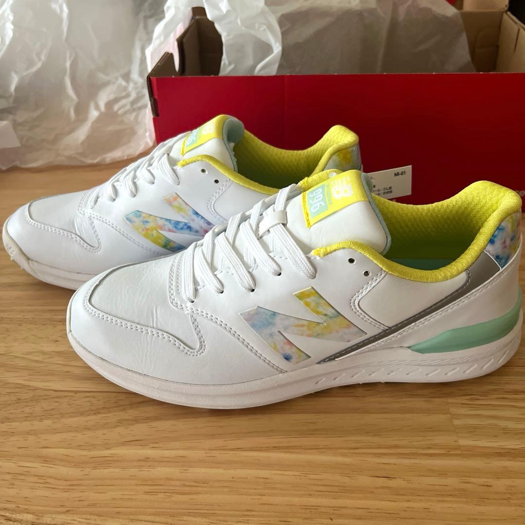 New Balance 996 ゴルフシューズ ホワイト/イエロー