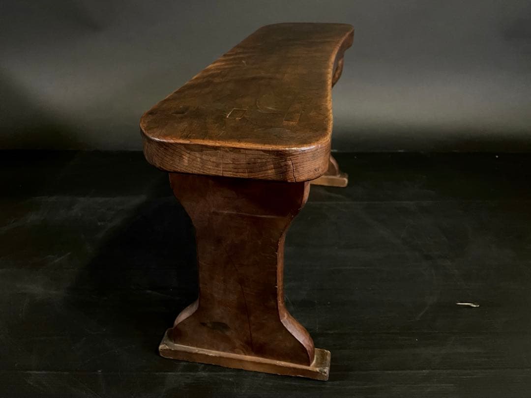 『母』 脇息 肘置 肘掛 木製 特大70cm 民藝 古民具 (E)