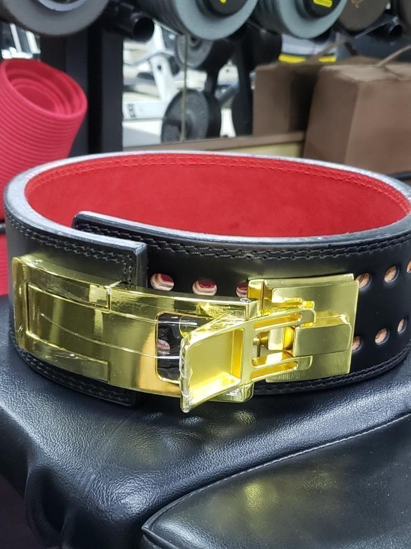 レバーアクションベルト パワーベルト金 ワンタッチ可変式13ｍｍ Mサイズ