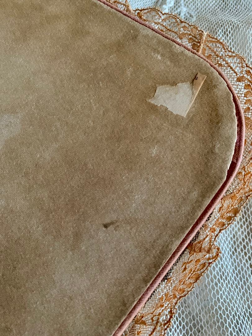 フランスアンティークピンクッション付ロココモチーフガラストレイ※メタルブレード